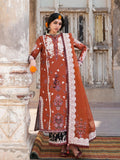 Orange Hussain Rehar Barmala Pret'26 Lawn Embroidered 3-Piece Suit-Gerua