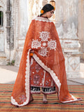 Orange Hussain Rehar Barmala Pret'26 Lawn Embroidered 3-Piece Suit-Gerua