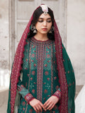 Green Hussain Rehar Barmala Pret'26 Lawn Embroidered 3-Piece Suit-Zammuradi