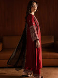 Maroon Ayat Closet Linen Embroidered Stitched 3-Piece Suit-Ayyat