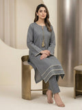 Grey-Bin Shaukat Lawn Brosha Plain Stitched 2-Piece Suit