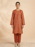 Orange-Bin Shaukat Lawn Brosha Printed Stitched 2-Piece Suit