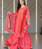 Savarna Raw Silk Embellished Gharara Set Peach