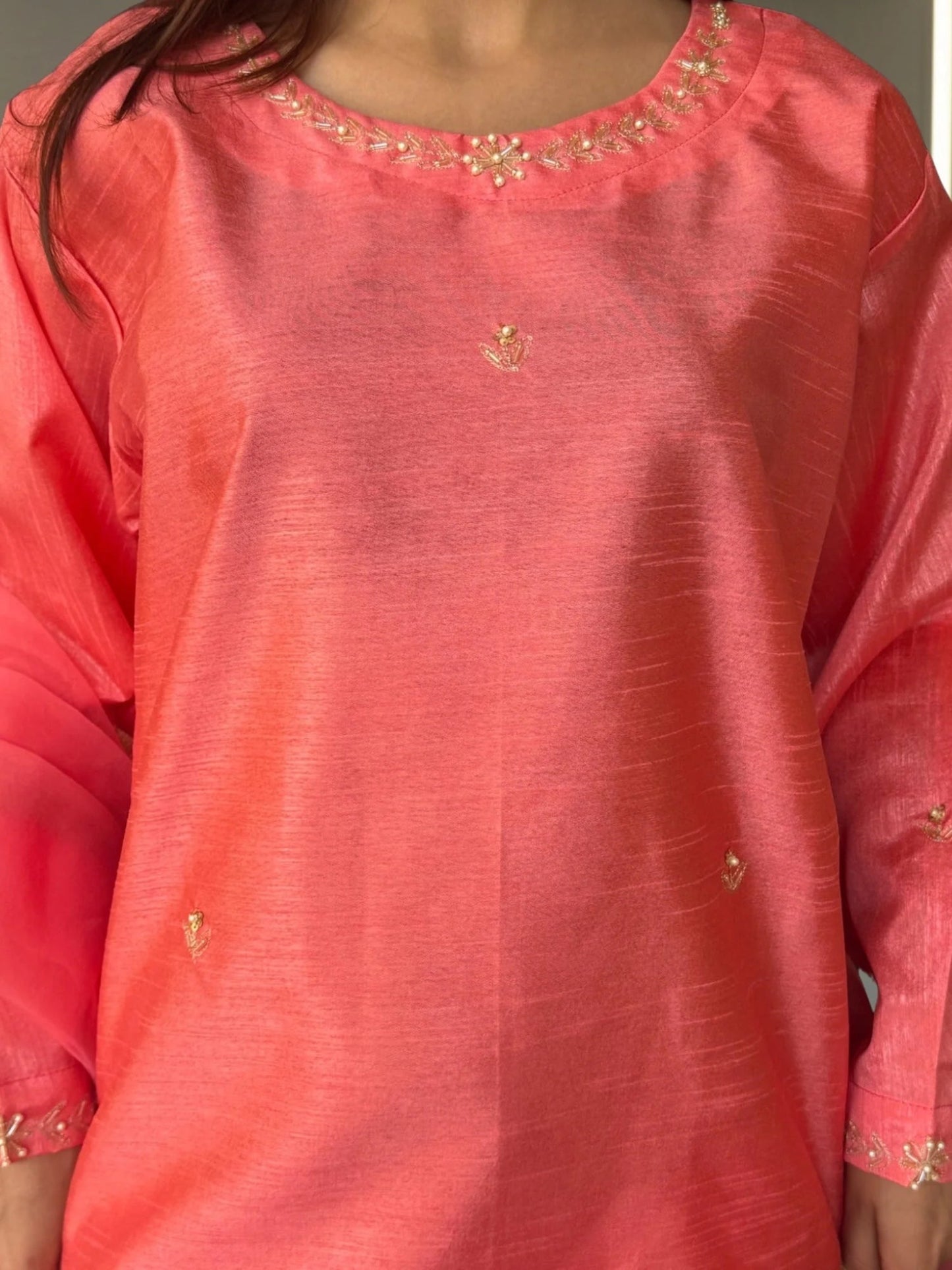 Savarna Raw Silk Embellished Gharara Set