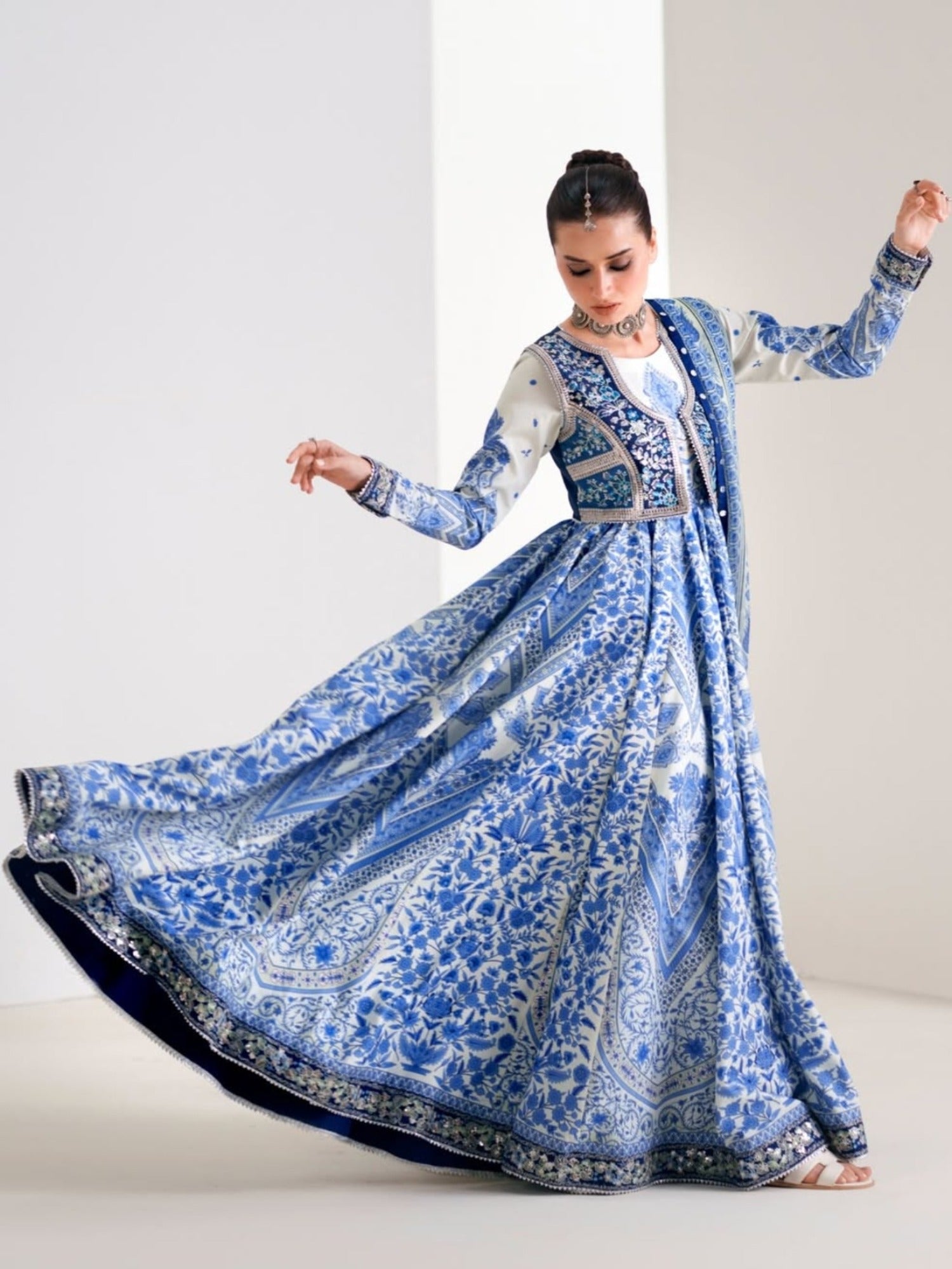 Blue Binilyas Amour Luxury Lawn'26 Embroidered Unstitched 3-Piece Suit-188-A