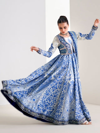Blue Binilyas Amour Luxury Lawn'26 Embroidered Unstitched 3 Piece Suit 188 A