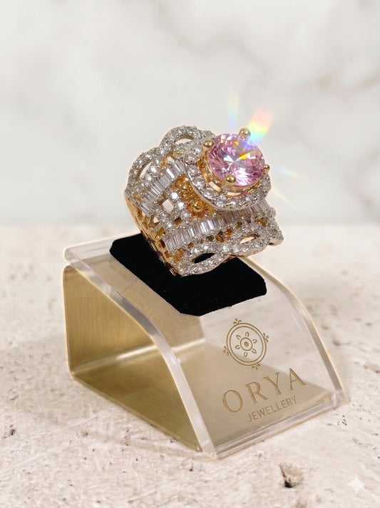 Pink-Orya Jewellery Adjustable Ring-R0036
