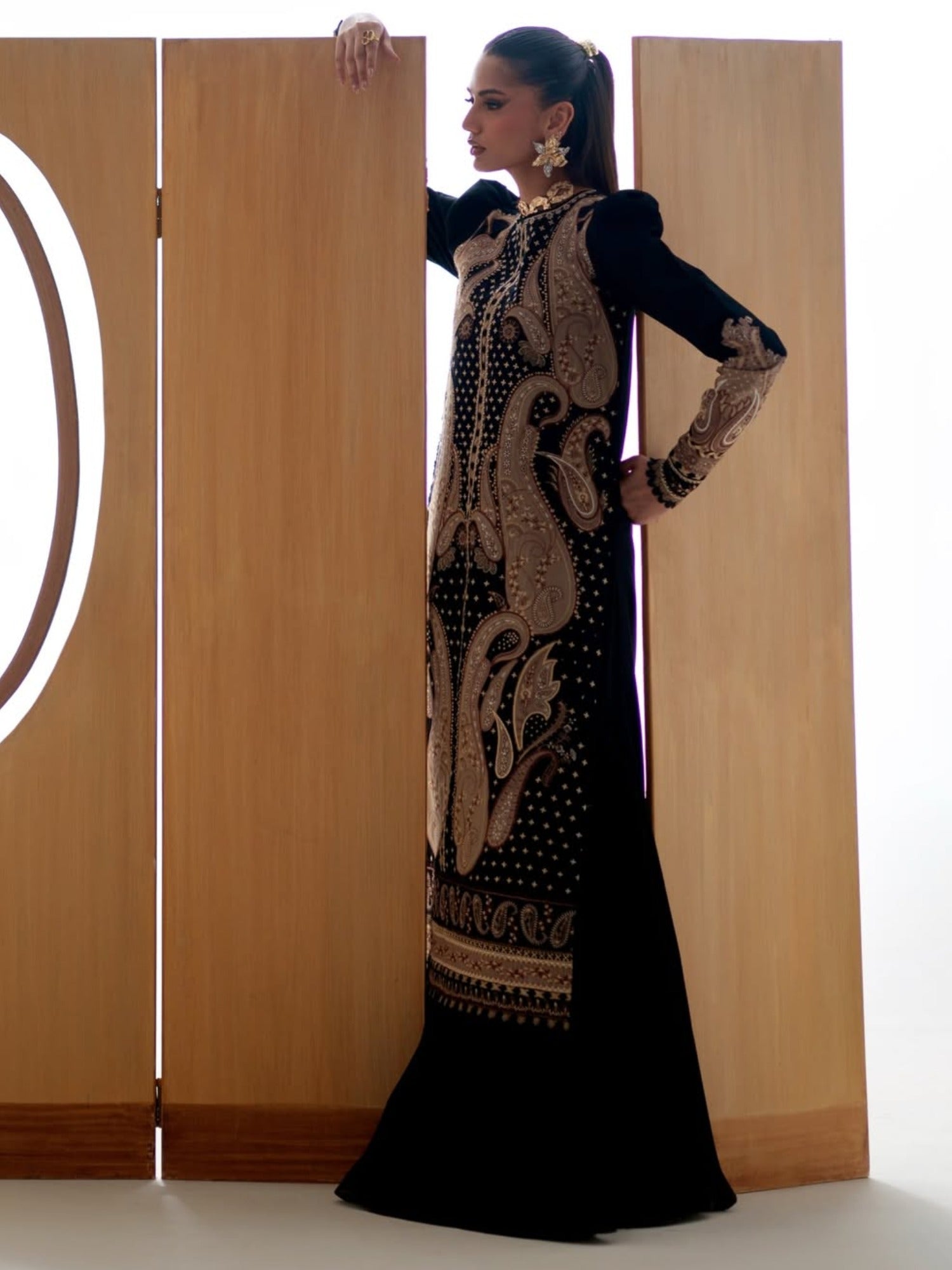 Black Binilyas Amour Luxury Lawn'26 Embroidered Unstitched 3-Piece Suit-185-B