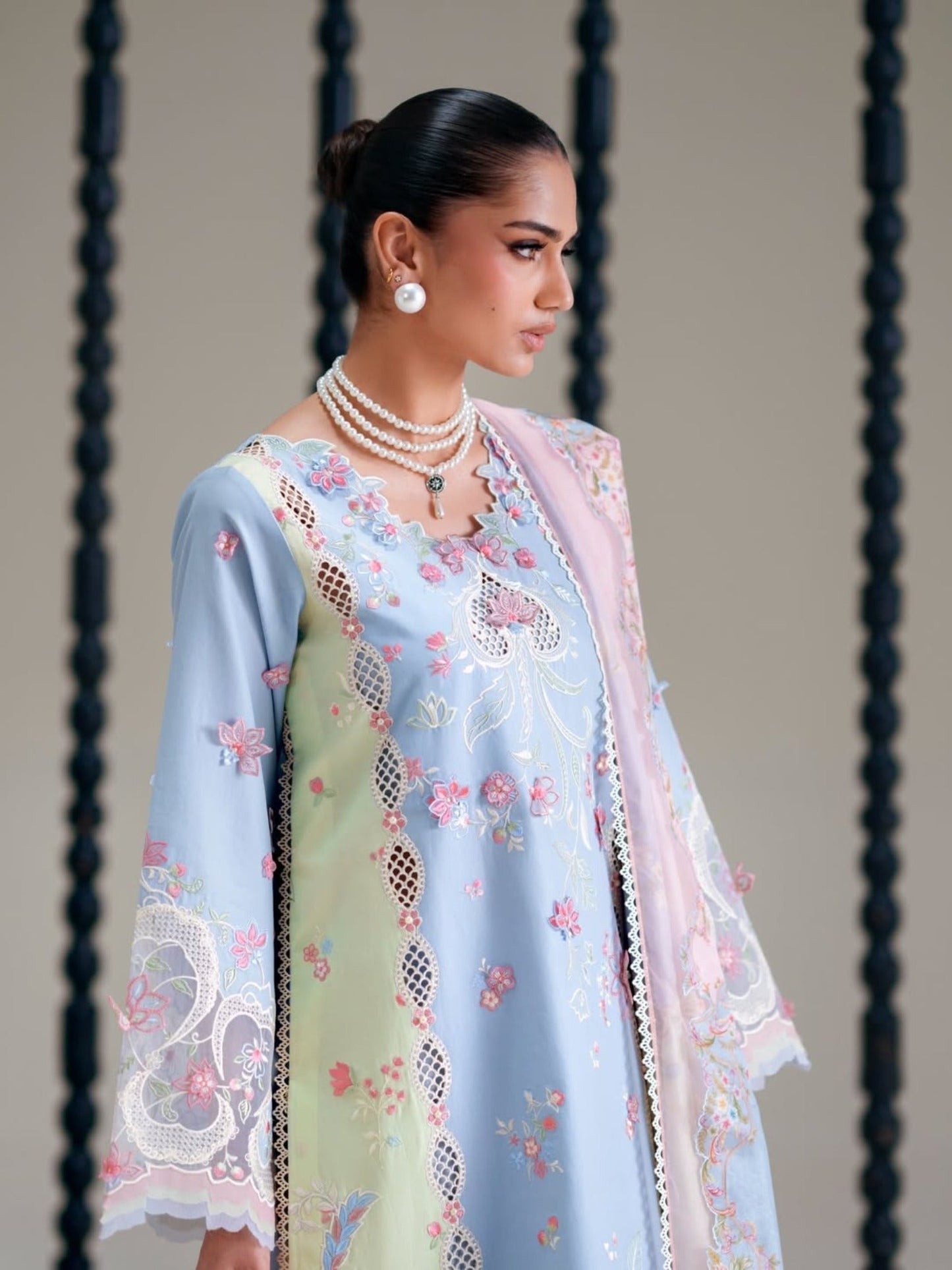 Blue Binilyas Amour Luxury Lawn'26 Embroidered Unstitched 3-Piece Suit-184-B
