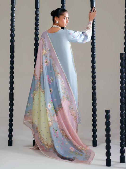 Blue Binilyas Amour Luxury Lawn'26 Embroidered Unstitched 3-Piece Suit-184-B