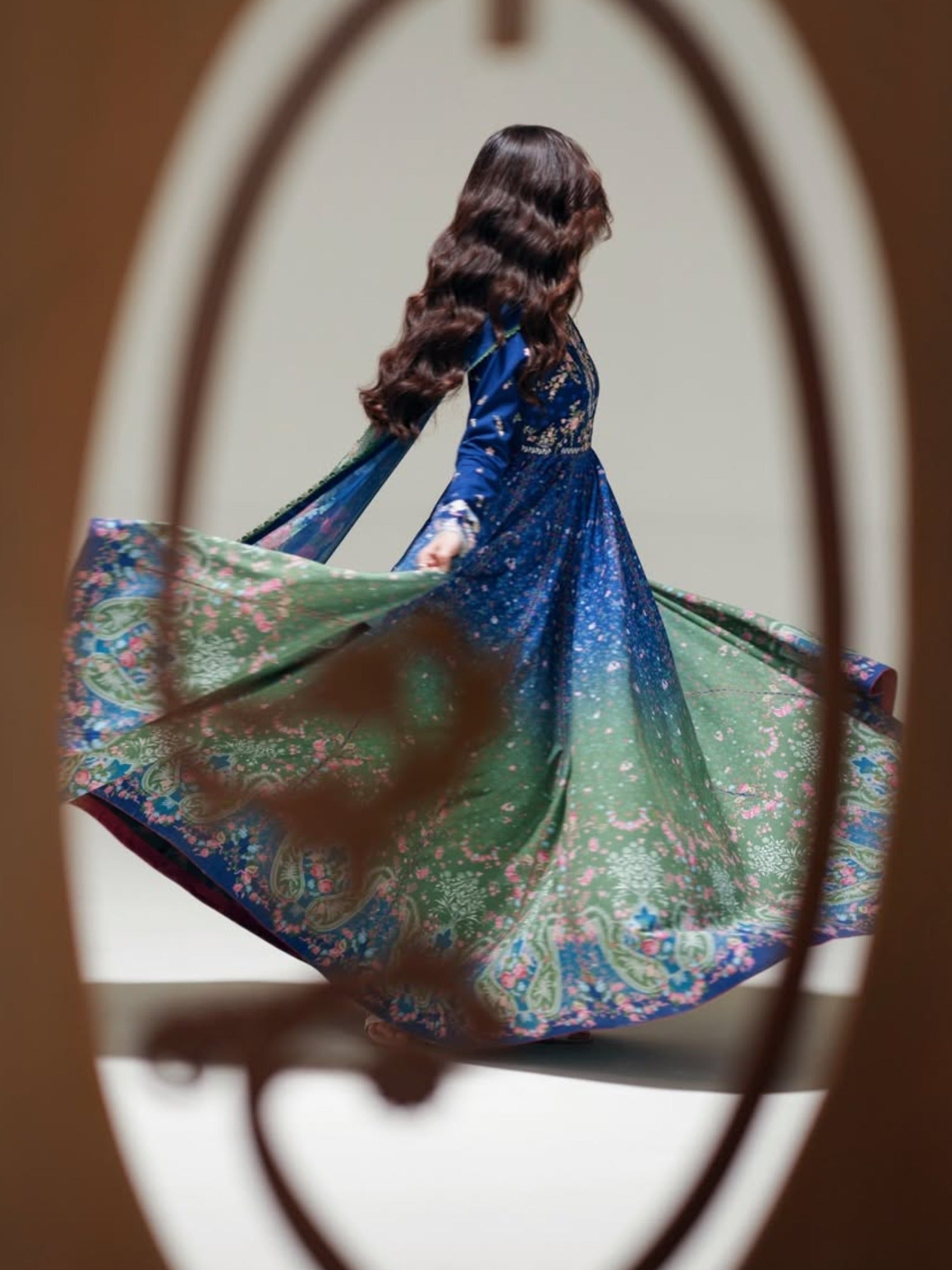 Blue Green Binilyas Amour Luxury Lawn'26 Embroidered Unstitched 3-Piece Suit-189-A