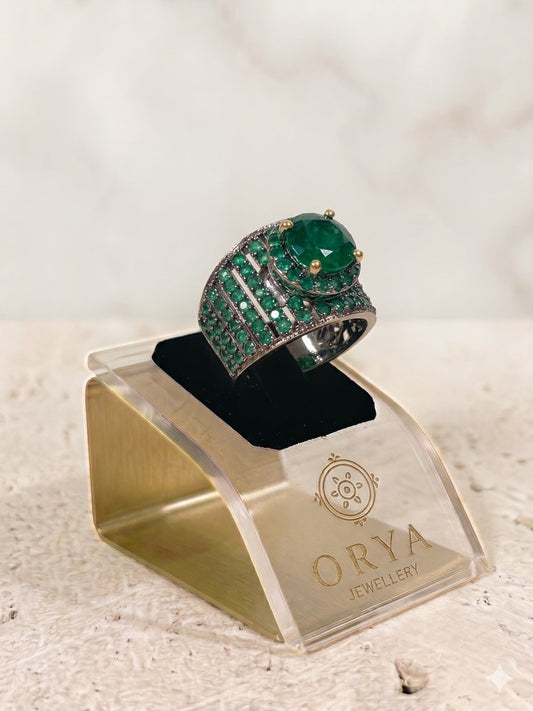 Green-Orya Jewellery Adjustable Ring-R0040
