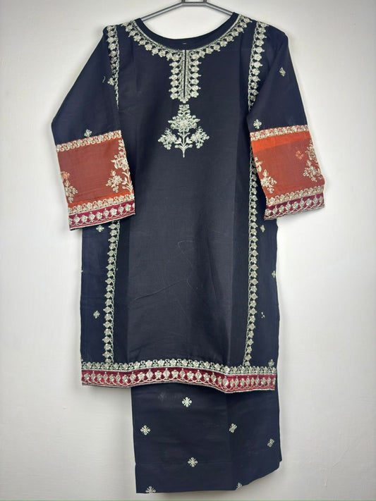 Black Bin Shaukat Pima Lawn Embroidered Stitched 2-Piece Suit