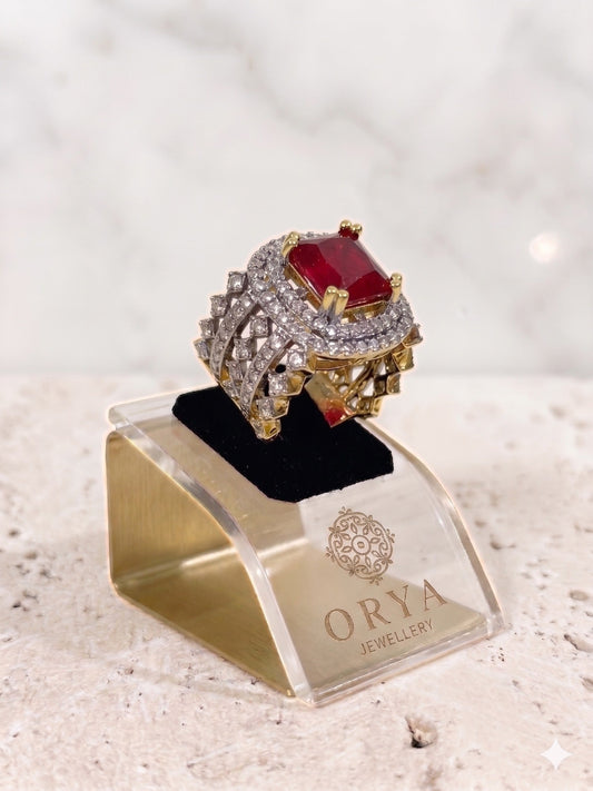 Red-Orya Jewellery Adjustable Ring-R0042