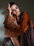 Orange Brown Binilyas Amour Luxury Lawn'26 Embroidered Unstitched 3-Piece Suit-183-A