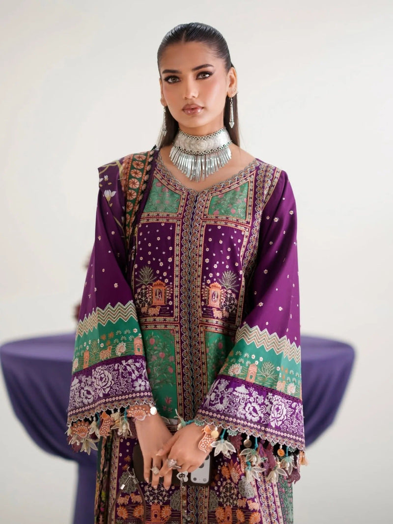 Purple Binilyas Amour Luxury Lawn'26 Embroidered Unstitched 3 Piece Suit 186 A
