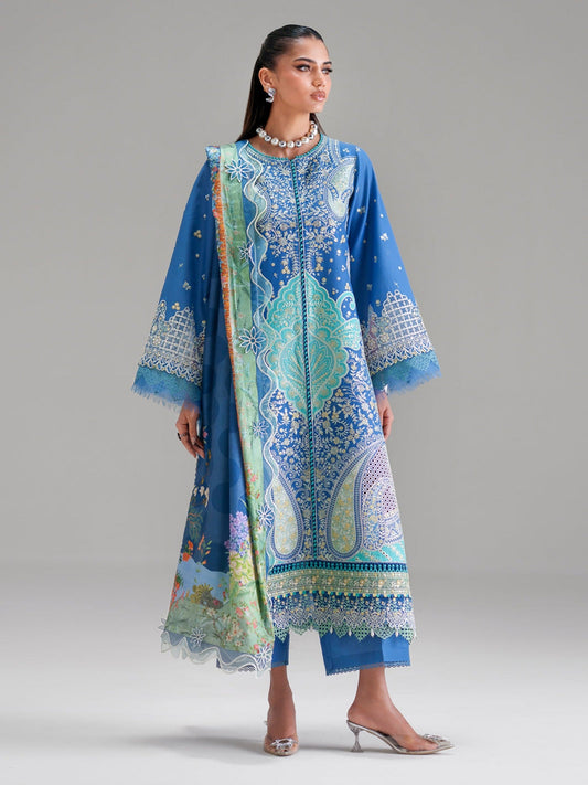 Blue Binilyas Amour Luxury Lawn'26 Embroidered Unstitched 3-Piece Suit-187-A