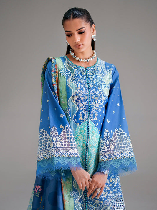 Blue Binilyas Amour Luxury Lawn'26 Embroidered Unstitched 3-Piece Suit-187-A