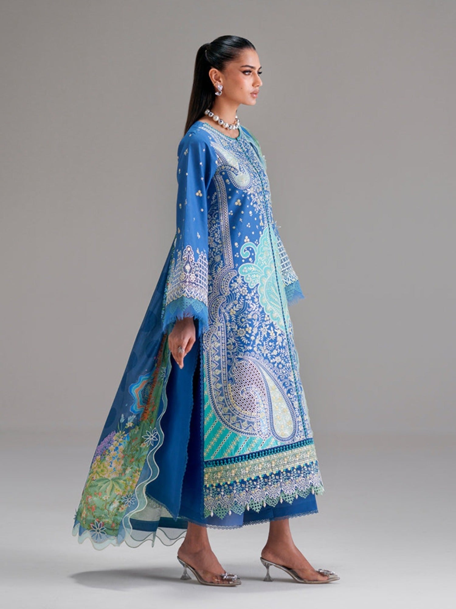 Blue Binilyas Amour Luxury Lawn'26 Embroidered Unstitched 3-Piece Suit-187-A