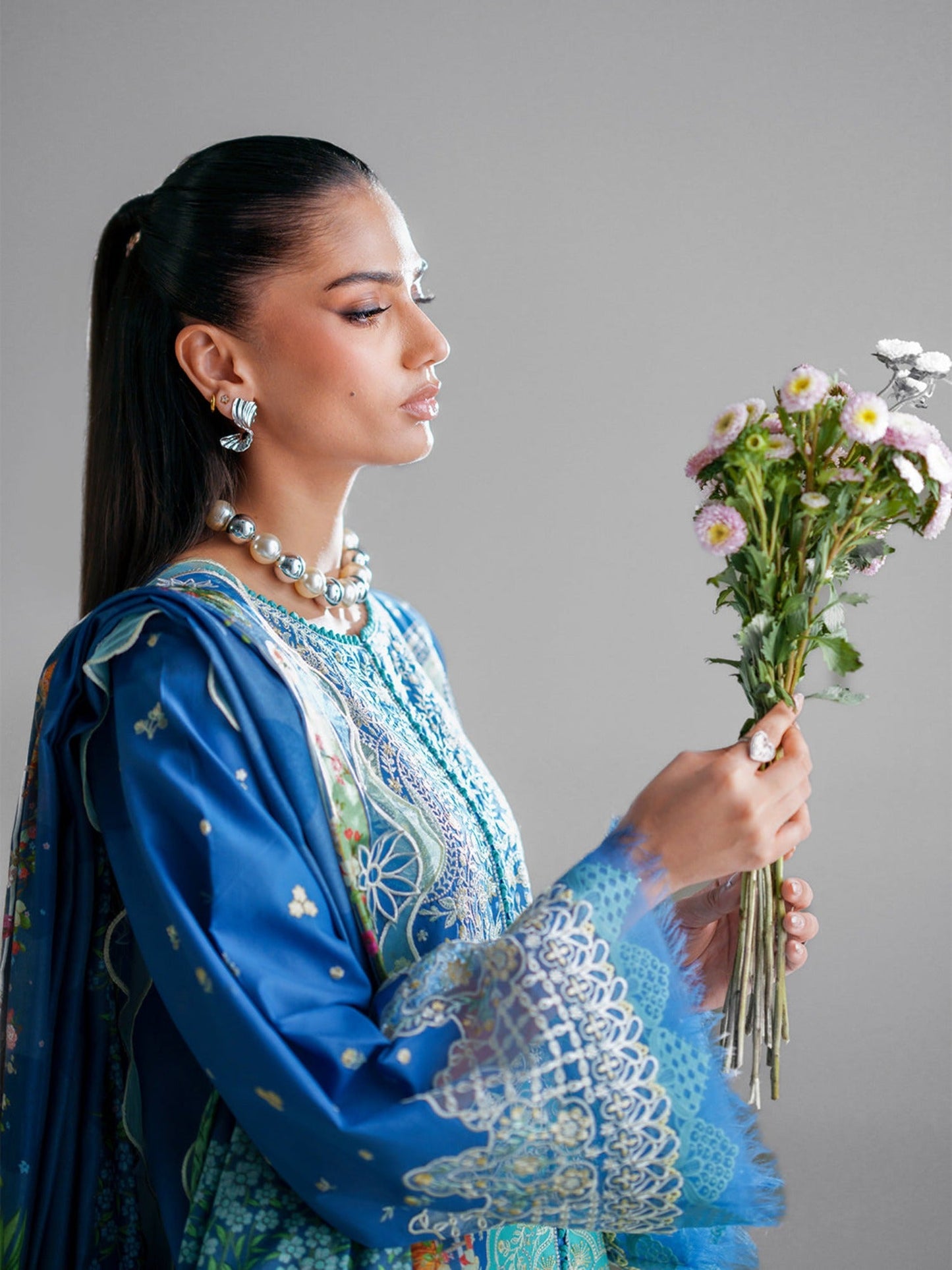 Blue Binilyas Amour Luxury Lawn'26 Embroidered Unstitched 3-Piece Suit-187-A
