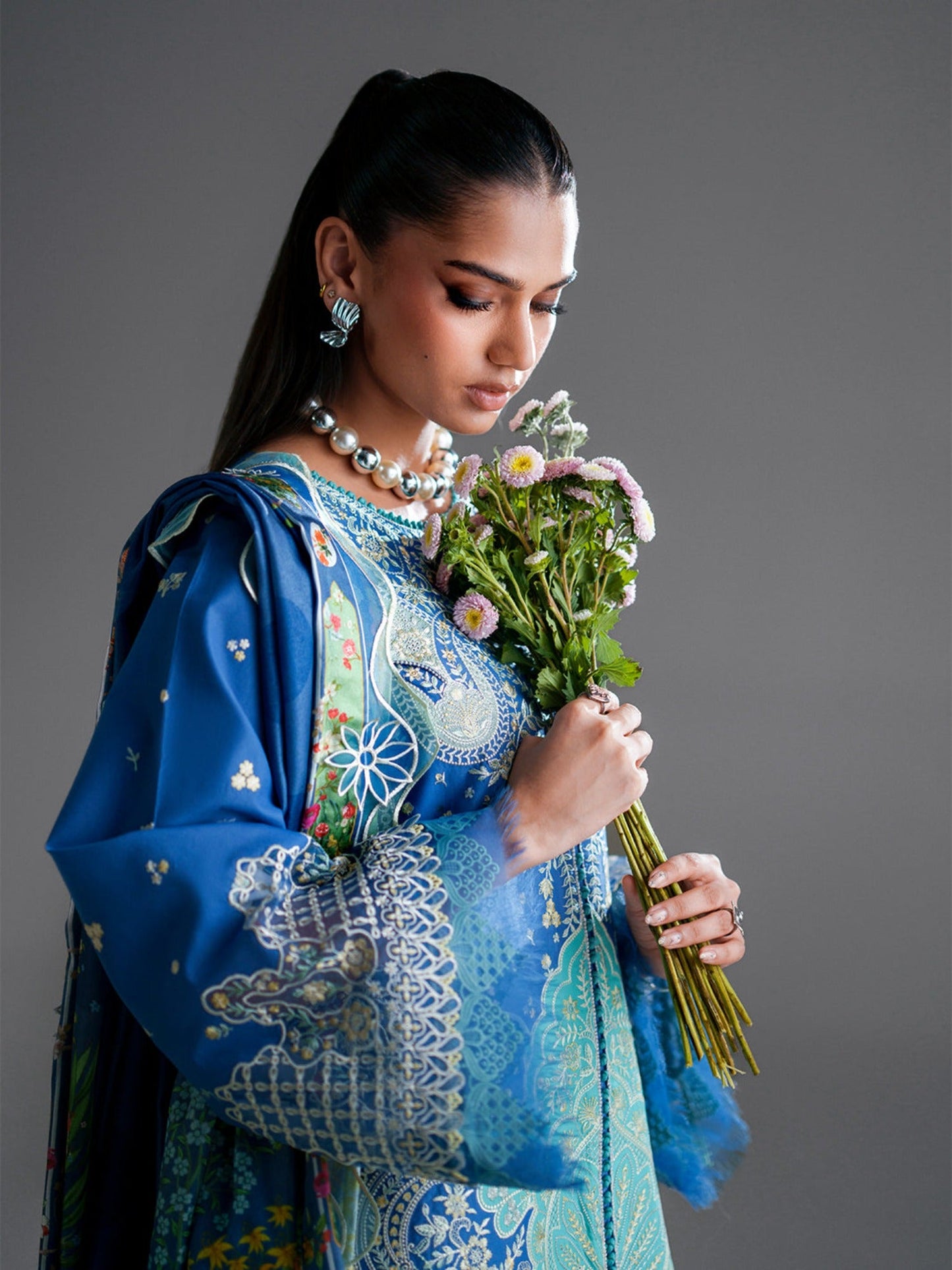 Blue Binilyas Amour Luxury Lawn'26 Embroidered Unstitched 3-Piece Suit-187-A