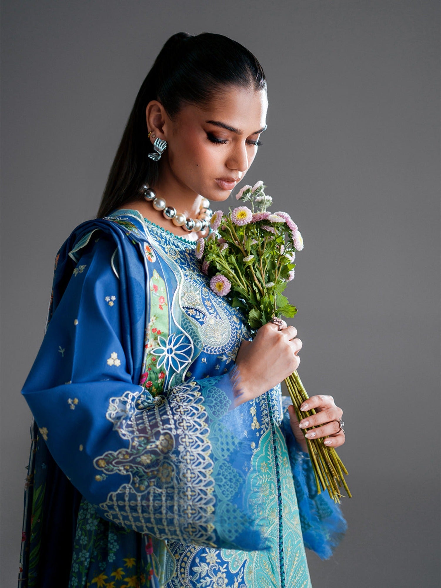 Blue Binilyas Amour Luxury Lawn'26 Embroidered Unstitched 3-Piece Suit-187-A