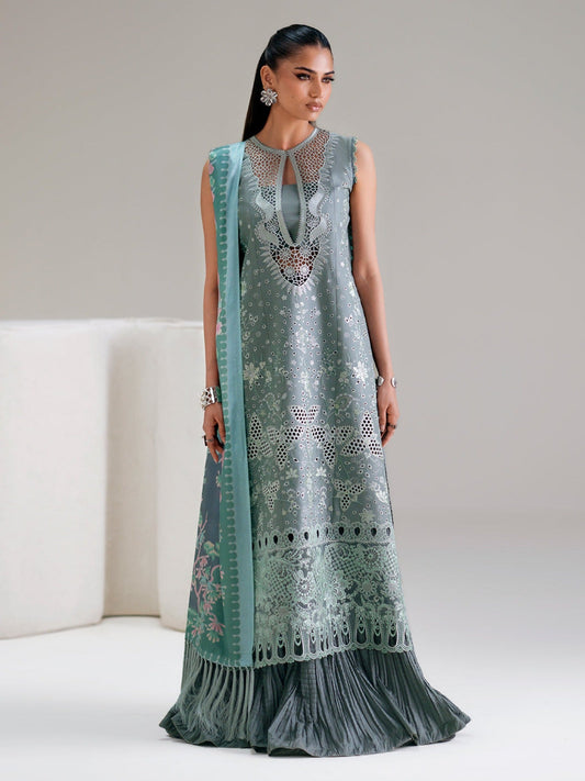 Grey Binilyas Amour Luxury Lawn'26 Embroidered Unstitched 3-Piece Suit-181-A