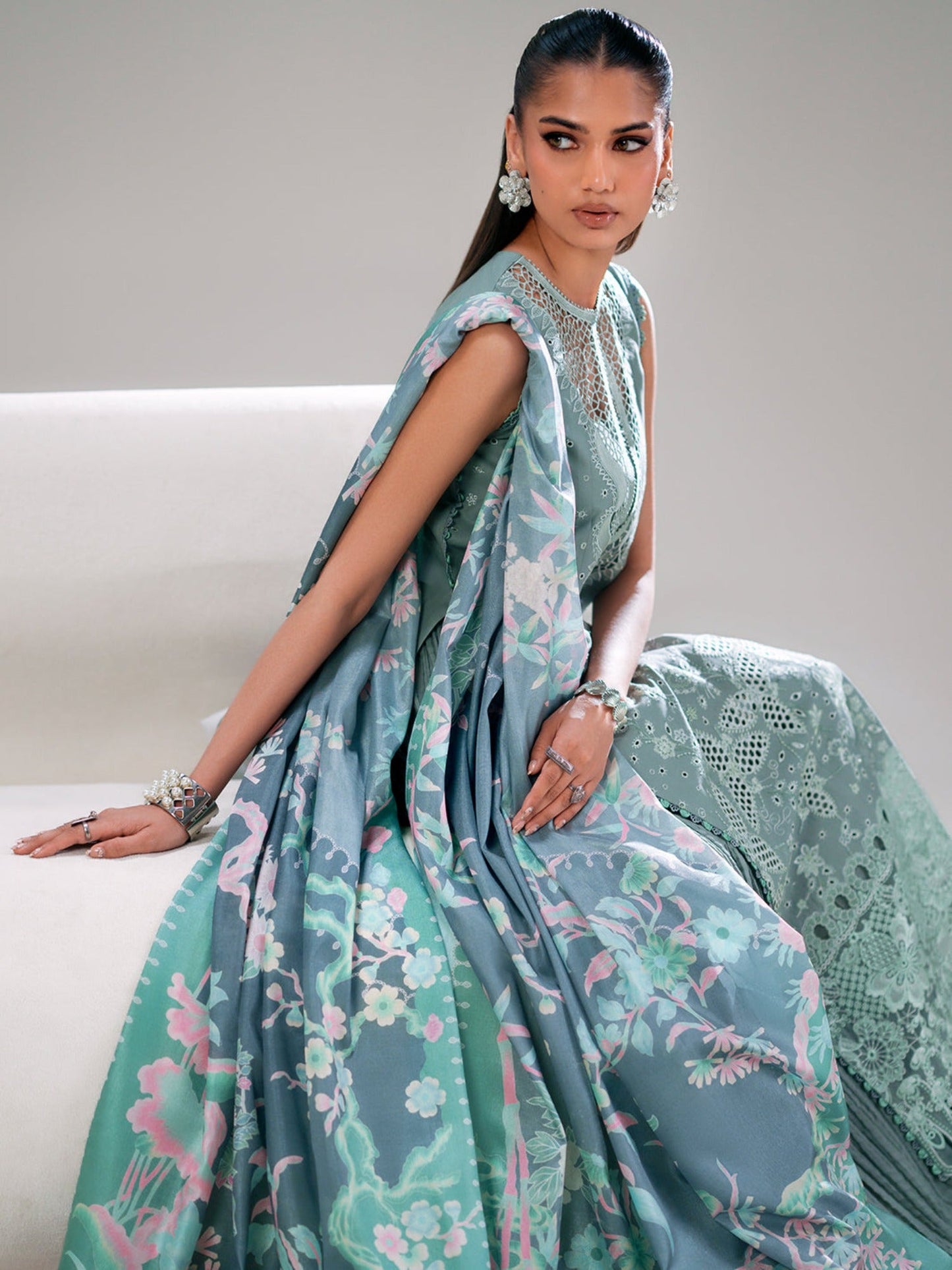 Grey Binilyas Amour Luxury Lawn'26 Embroidered Unstitched 3-Piece Suit-181-A