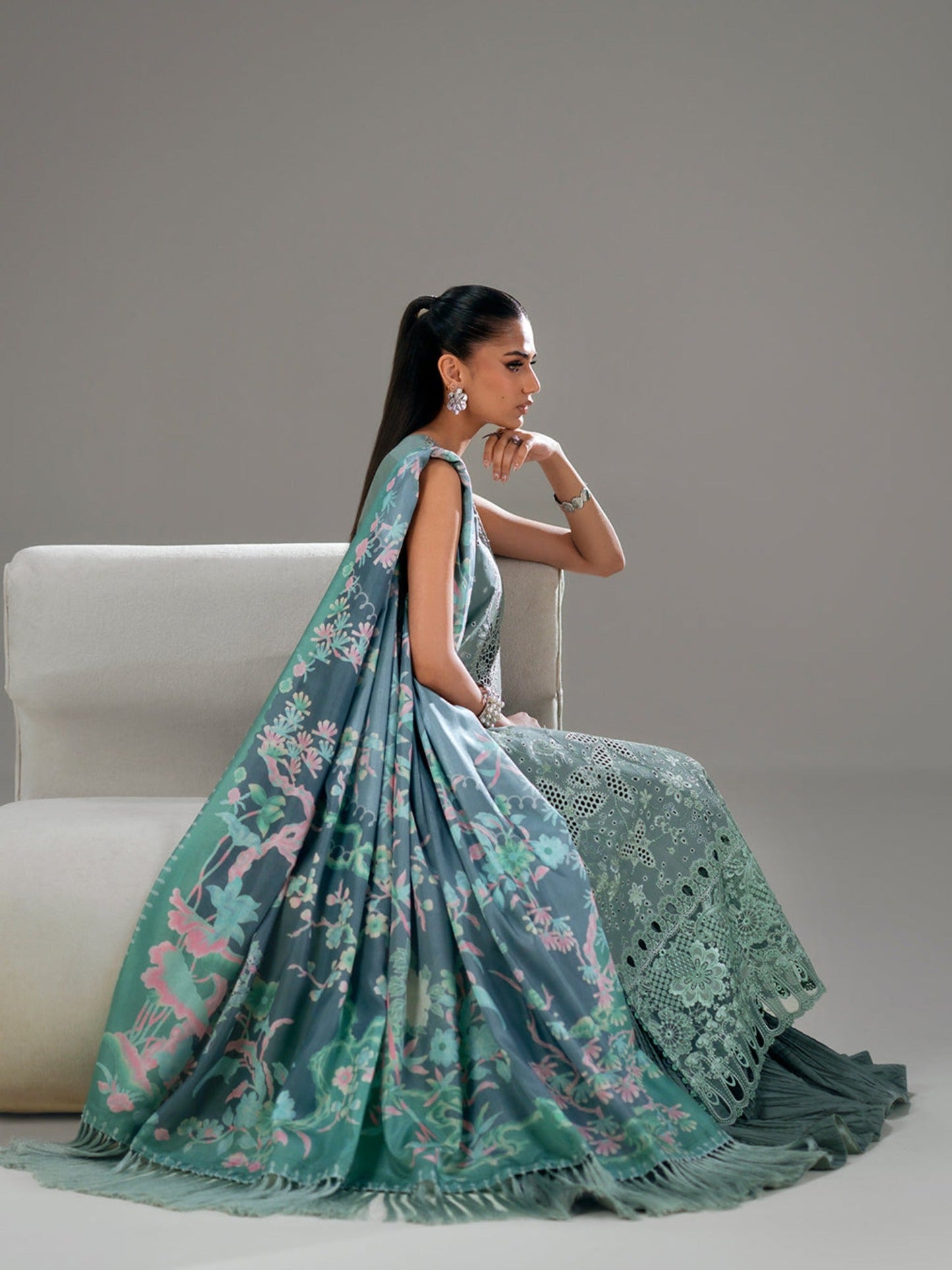Grey Binilyas Amour Luxury Lawn'26 Embroidered Unstitched 3-Piece Suit-181-A