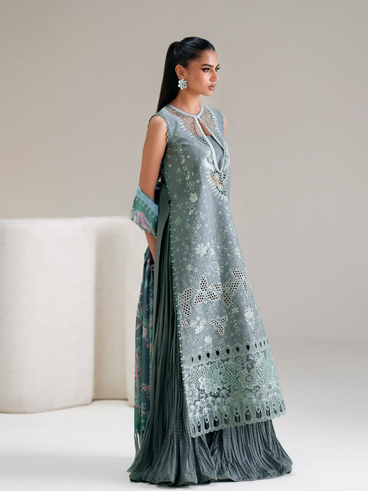 Grey Binilyas Amour Luxury Lawn'26 Embroidered Unstitched 3-Piece Suit-181-A