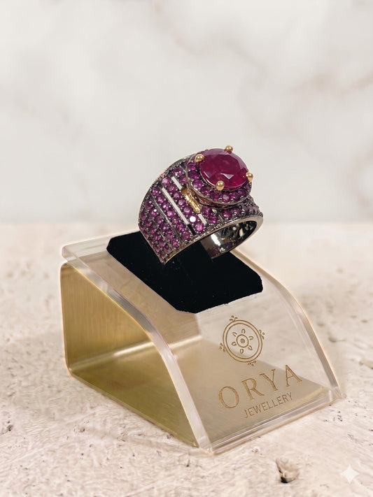 Red Maroon-Orya Jewellery Adjustable Ring-R0039