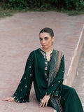 Silai Libas Linen Embroidered Stitched 3-Piece Suit-Ziva-Green
