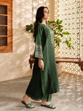 Green Silai Libas Linen Embroidered Stitched 2-Piece Suit-Green Lite