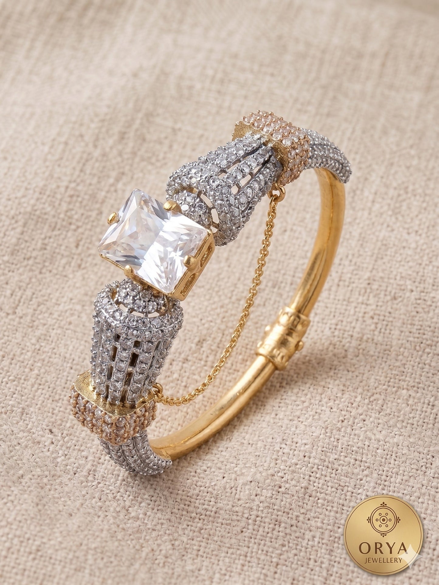 Orya Jewellery White Zircon Bangle