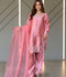 Savarna Silk Embroidered Stitched 3-Piece Suit Peach