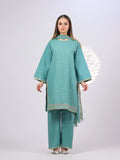 Blue MAK Fashion Noor Luxe Raw Silk Embroidered Stitched 3-Piece Suit-Pastel Drop