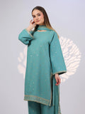 Blue MAK Fashion Noor Luxe Raw Silk Embroidered Stitched 3-Piece Suit-Pastel Drop