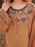 Brown MAK Fashion Isra Lawn Drop'1 Embroidered Stitched 3-Piece Suit-Lavena