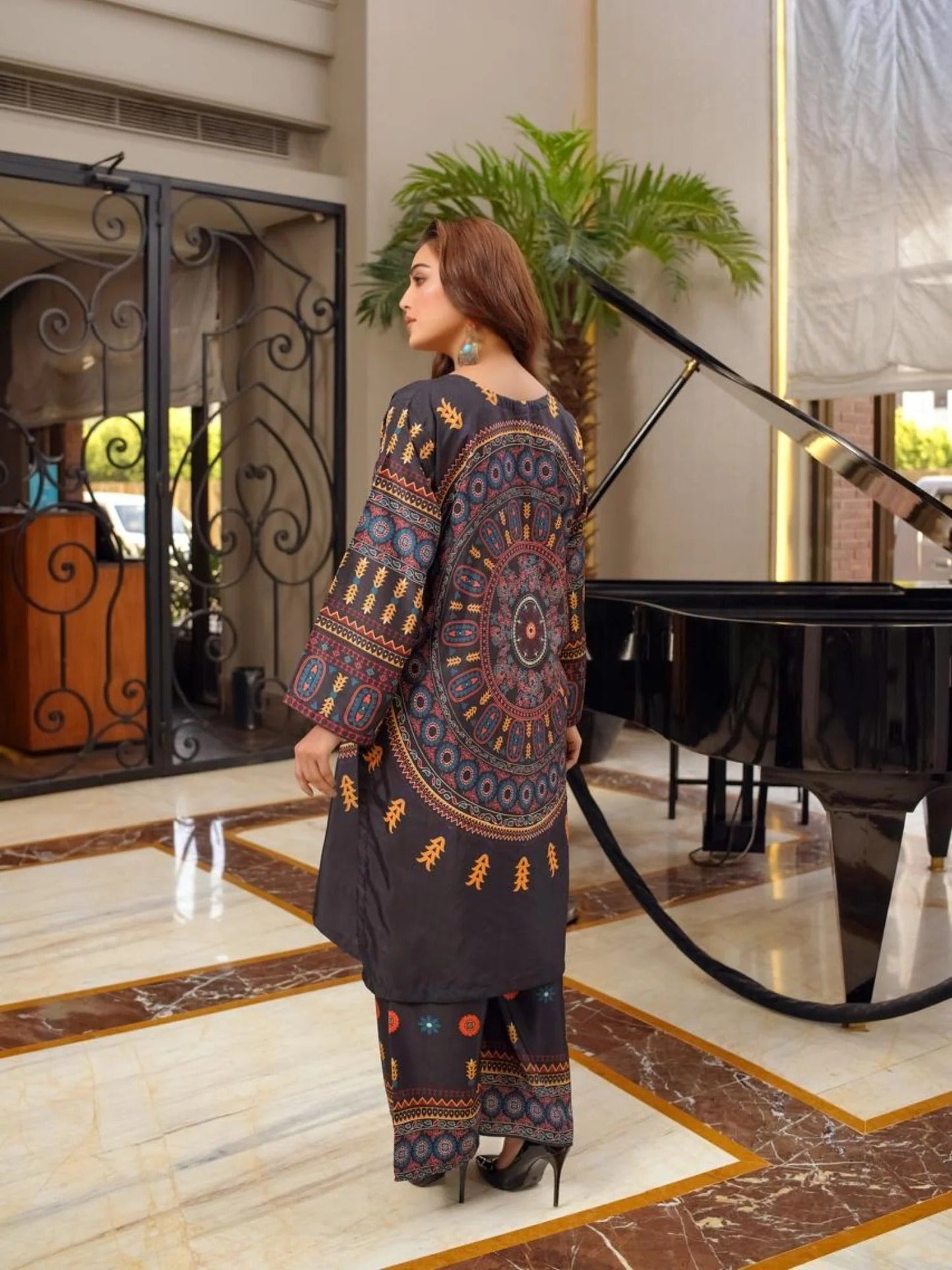 Black-Zeephire Lawn Embroidered Stitched 2-Piece Suit-Alisha