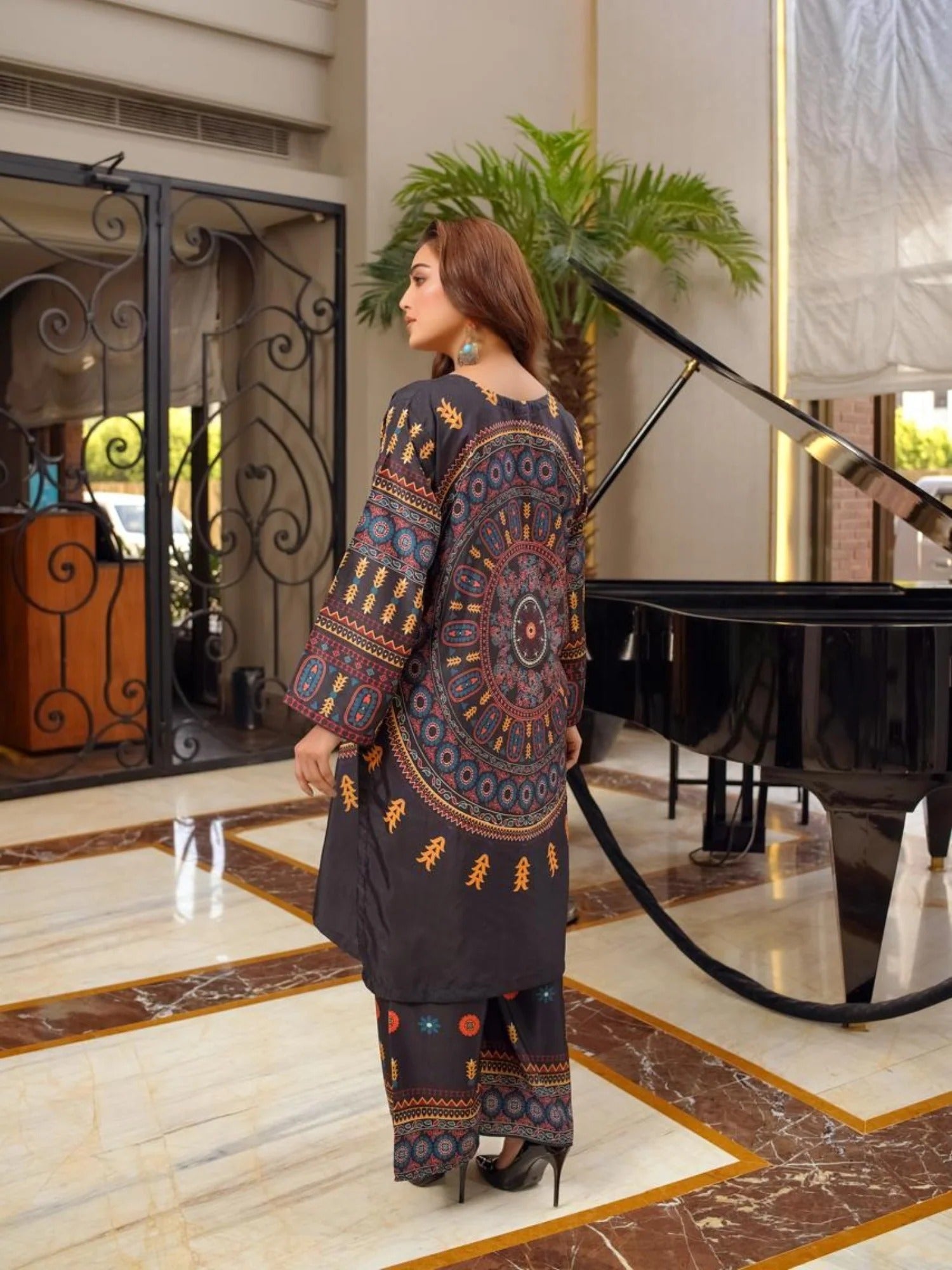 Black-Zeephire Lawn Embroidered Stitched 2-Piece Suit-Alisha