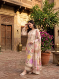 Cream-Zeephire Linen Embroidered Stitched 3-Piece Suit-Sajal Ali