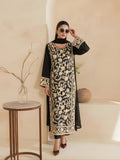Black-Zeephire Linen Embroidered Stitched 3-Piece Suit-Mahnoor M  