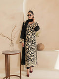 Black-Zeephire Linen Embroidered Stitched 3-Piece Suit-Mahnoor M  
