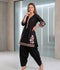 Savarna Cotton Embroidered Stitched 2-Piece Suit Black