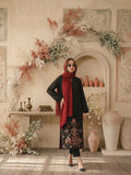 Black-Zeephire Linen Embroidered Stitched 3-Piece Suit-Meerub   
