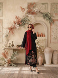 Black-Zeephire Linen Embroidered Stitched 3-Piece Suit-Meerub   