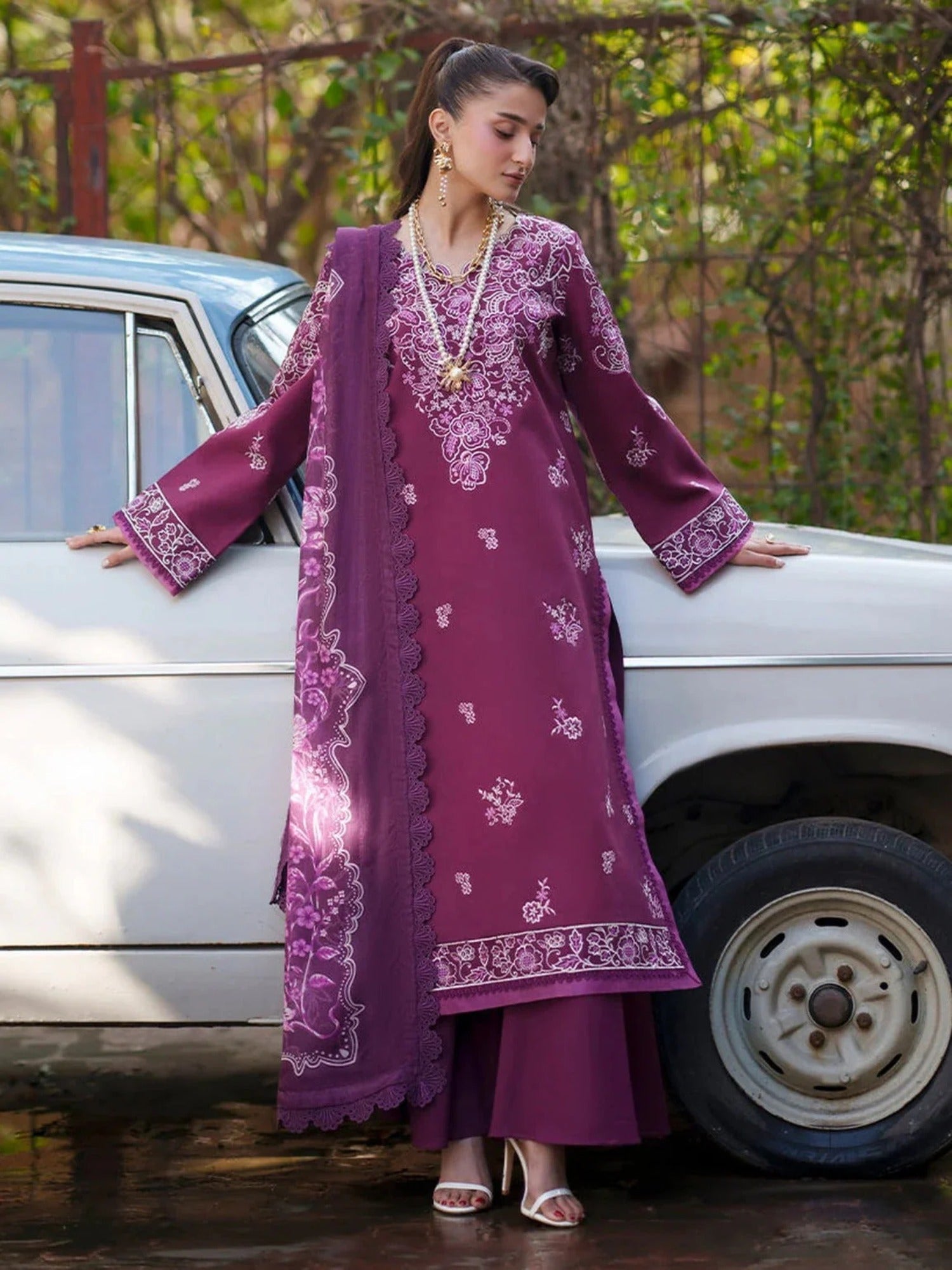 Mahnur Fiona Lawn'26 Embroidered Stitched 3-Piece Suit-F-10