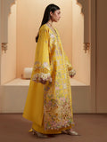 Yellow Binilyas Mashriq luxury Lawn Embroidered Stitched 3-Piece Suit-D-111-A