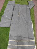 Grey-Bin Shaukat Lawn Brosha Plain Stitched 2-Piece Suit