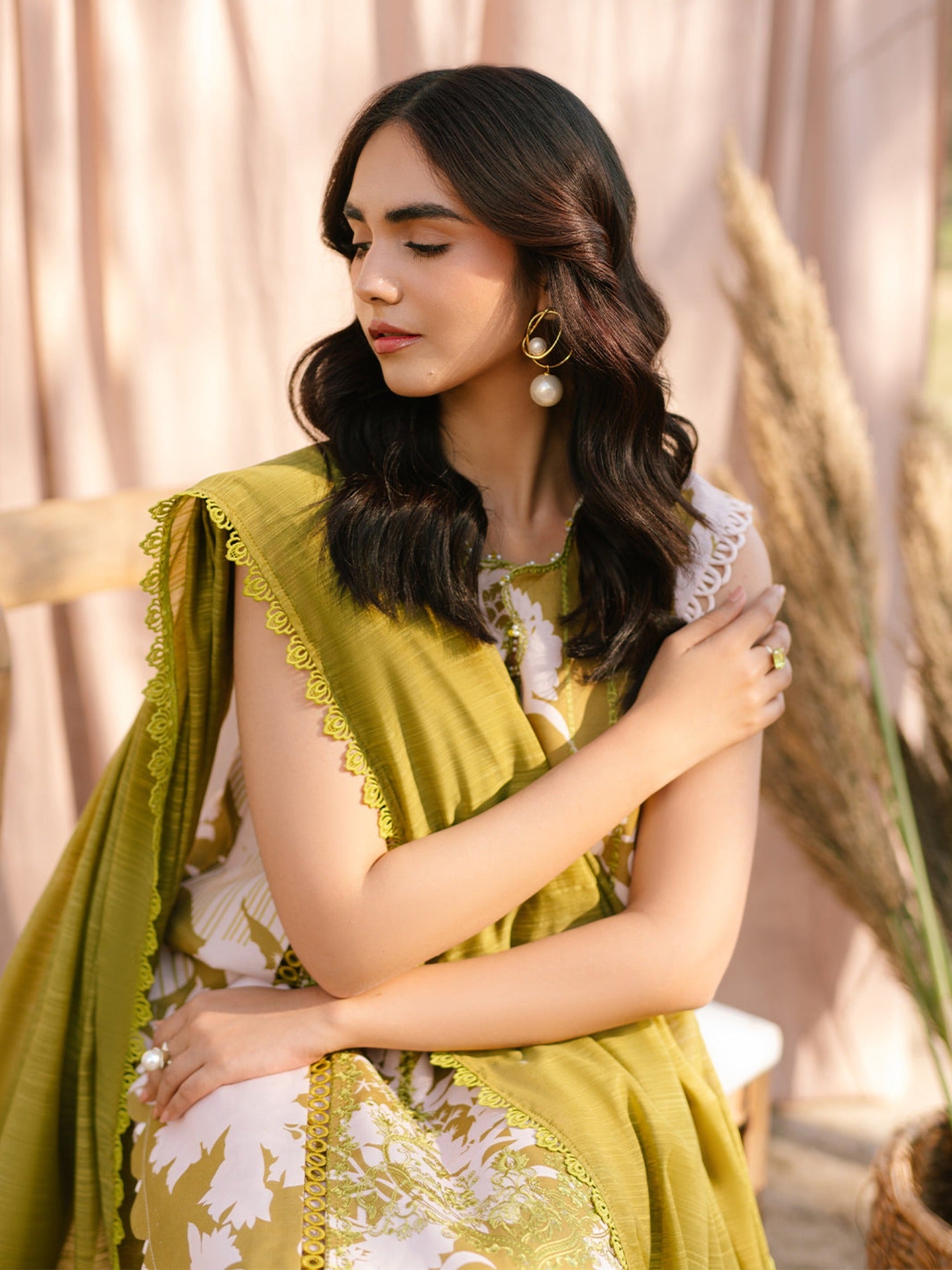 Green Parishay Ivy Bloom Printkari Lawn Embroidered Unstitched 3-Piece Suit-IVY-12